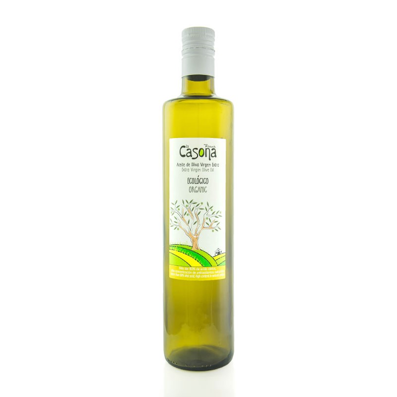 Bottle of 750 ml. Organic EVOO picual variety and early crop